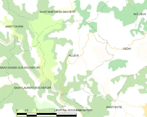 Detailkaart van de gemeente