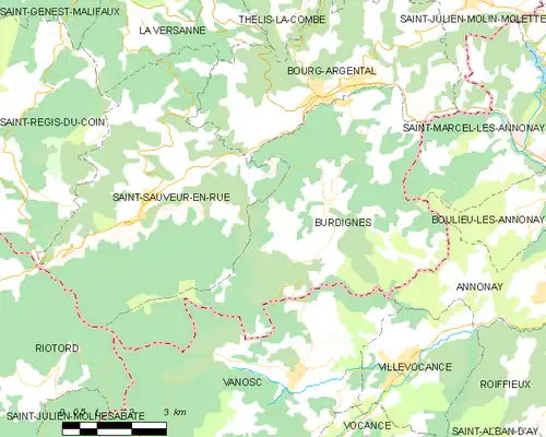 Detailkaart van de gemeente