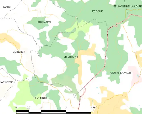 Detailkaart van de gemeente