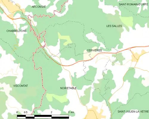 Detailkaart van de gemeente