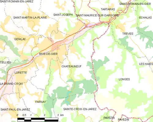 Detailkaart van de gemeente