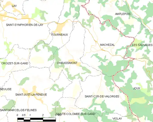 Detailkaart van de gemeente