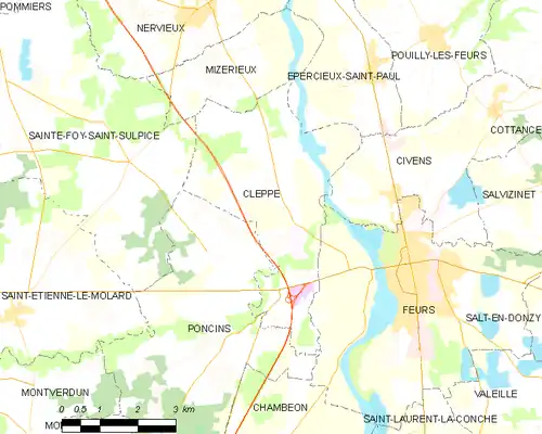 Detailkaart van de gemeente