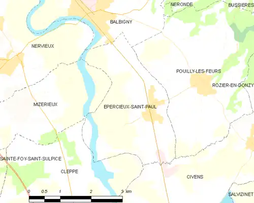 Detailkaart van de gemeente