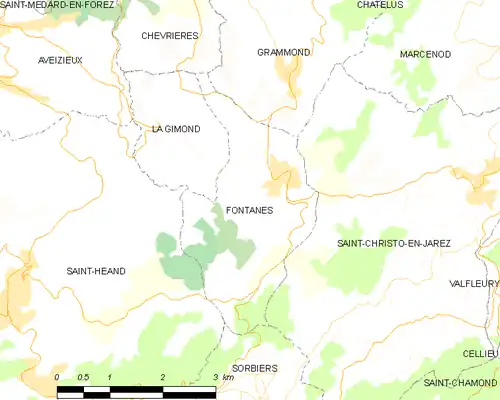 Detailkaart van de gemeente