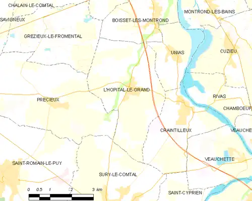 Detailkaart van de gemeente