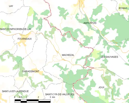 Detailkaart van de gemeente