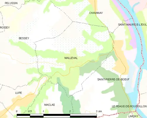 Detailkaart van de gemeente