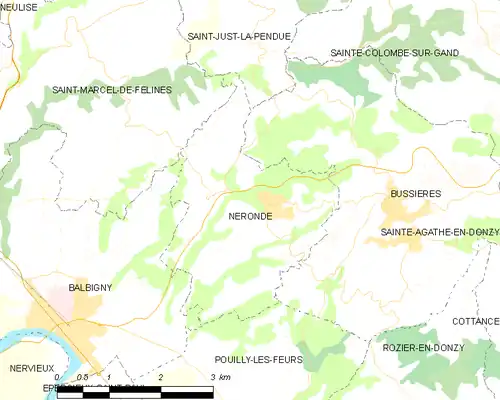 Detailkaart van de gemeente