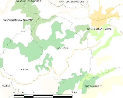 Detailkaart van de gemeente