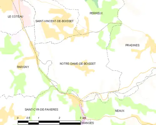 Detailkaart van de gemeente