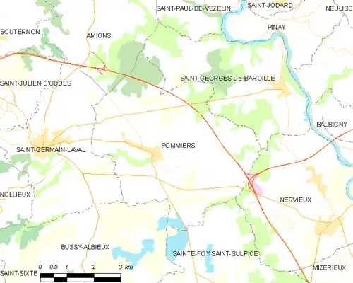 Detailkaart van de gemeente