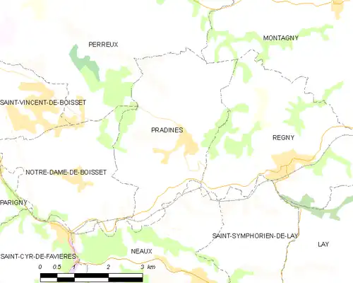 Detailkaart van de gemeente