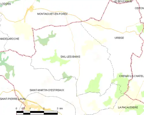 Detailkaart van de gemeente