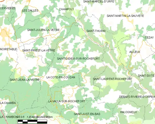 Detailkaart van de gemeente