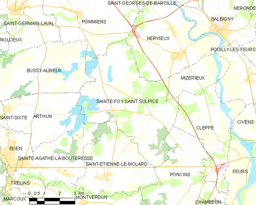 Detailkaart van de gemeente