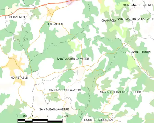 Detailkaart van de gemeente