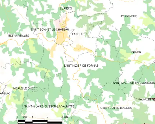 Detailkaart van de gemeente