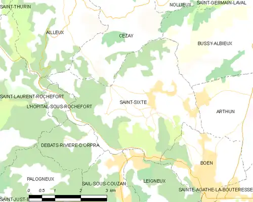 Detailkaart van de gemeente
