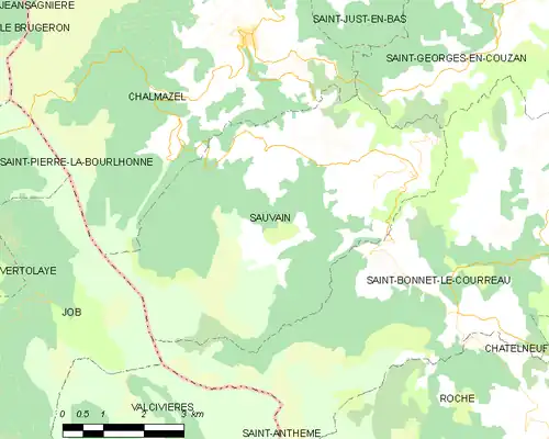 Detailkaart van de gemeente