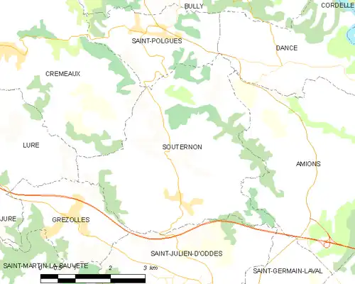 Detailkaart van de gemeente