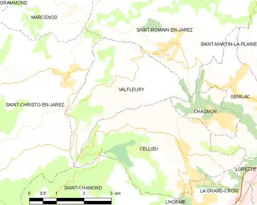 Detailkaart van de gemeente