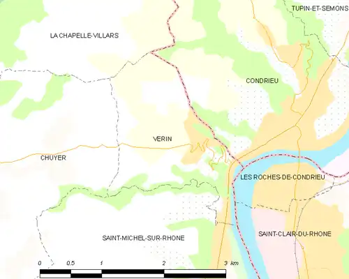 Detailkaart van de gemeente