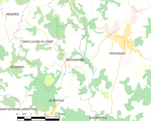 Detailkaart van de gemeente