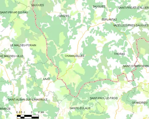 Detailkaart van de gemeente