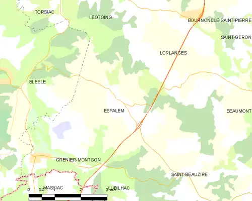 Detailkaart van de gemeente