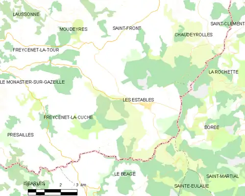 Detailkaart van de gemeente