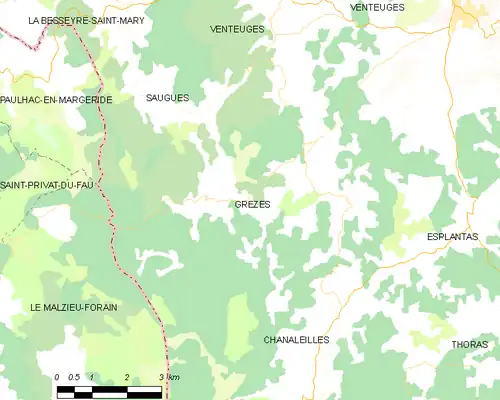 Detailkaart van de gemeente