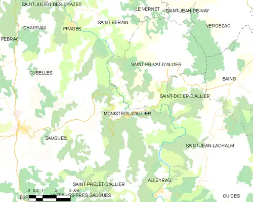 Detailkaart van de gemeente