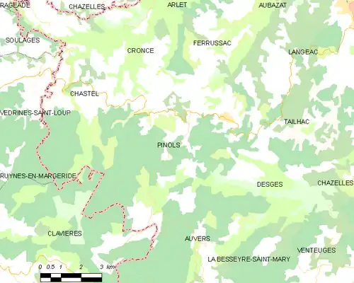 Detailkaart van de gemeente