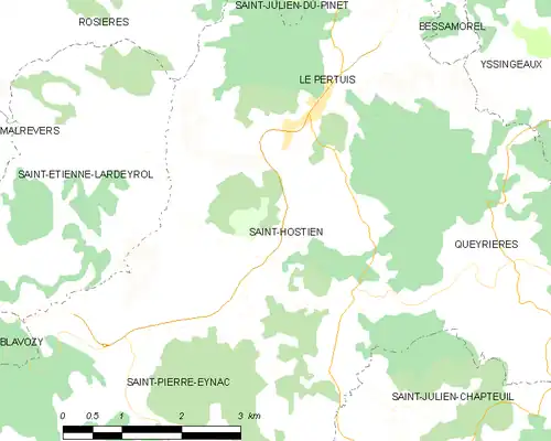 Detailkaart van de gemeente