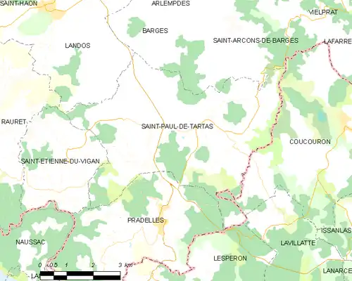 Detailkaart van de gemeente