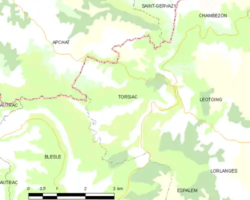 Detailkaart van de gemeente