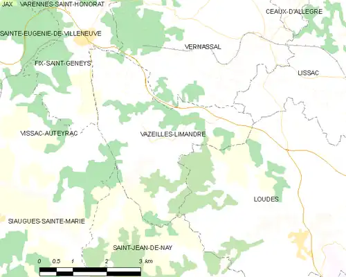 Detailkaart van de gemeente