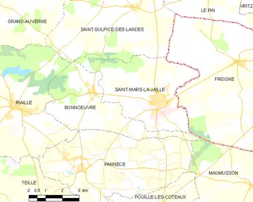 Detailkaart van de gemeente