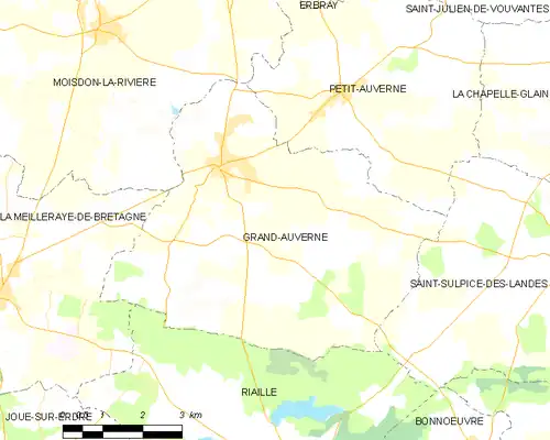 Detailkaart van de gemeente