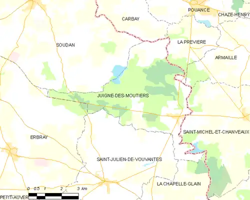 Detailkaart van de gemeente