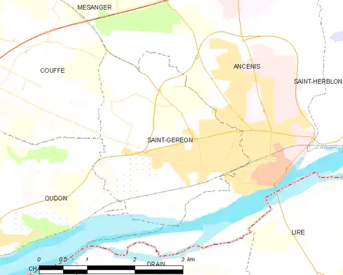 Detailkaart van de gemeente
