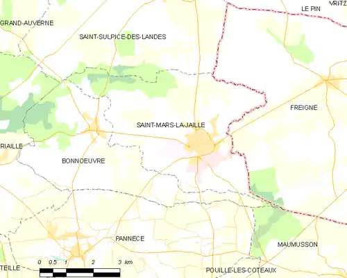 Detailkaart van de gemeente