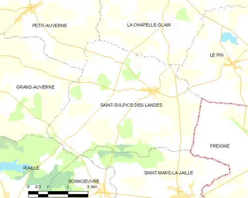 Detailkaart van de gemeente