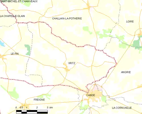 Detailkaart van de gemeente