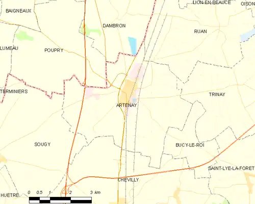 Detailkaart van de gemeente