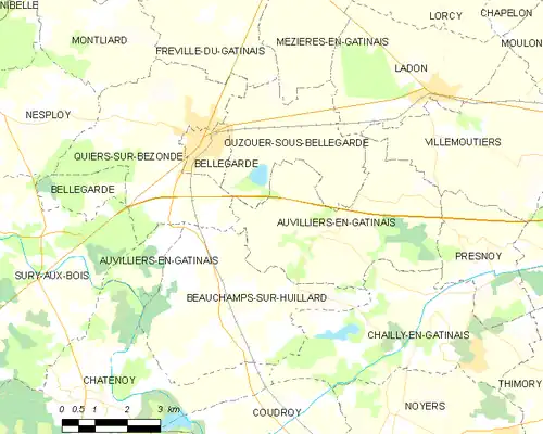 Detailkaart van de gemeente