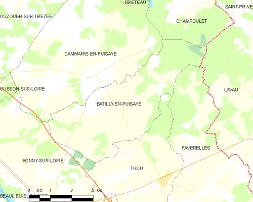 Detailkaart van de gemeente