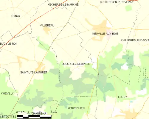 Detailkaart van de gemeente