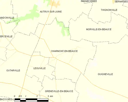 Detailkaart van de gemeente